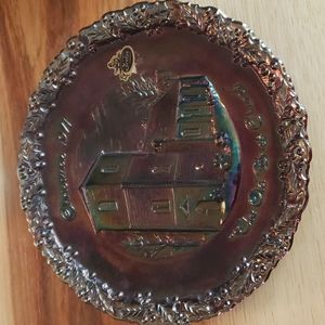 Fenton carnival glass plate 1971
